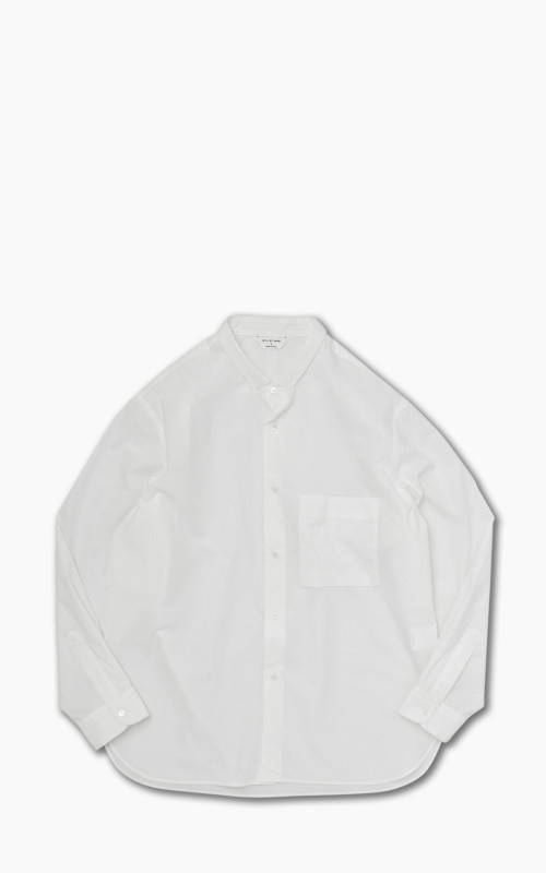 Still By Hand Narrow Collar Shirt White