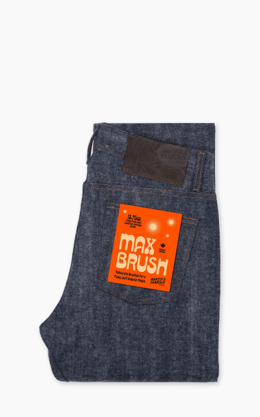 Naked &amp; Famous Denim Weird Guy Max Brush Selvedge Indigo 13.75oz