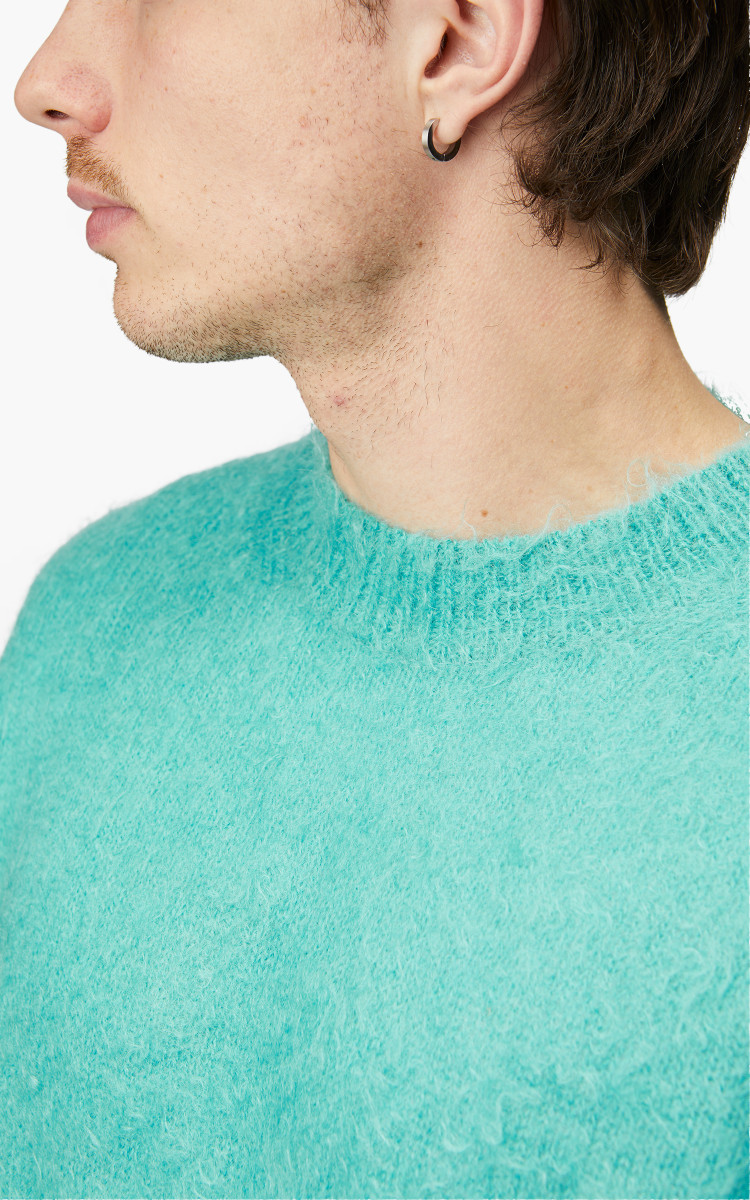 Auralee Brushed Super Kid Mohair Knit P/O Blue | Cultizm