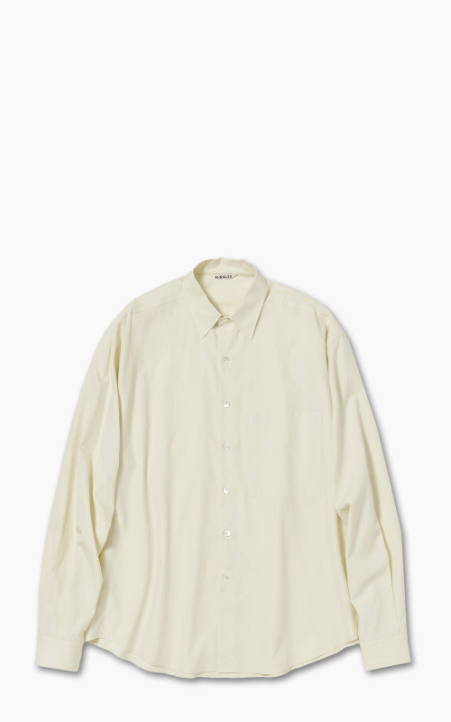 Auralee Washed Finx Twill Big Shirt Light Yellow