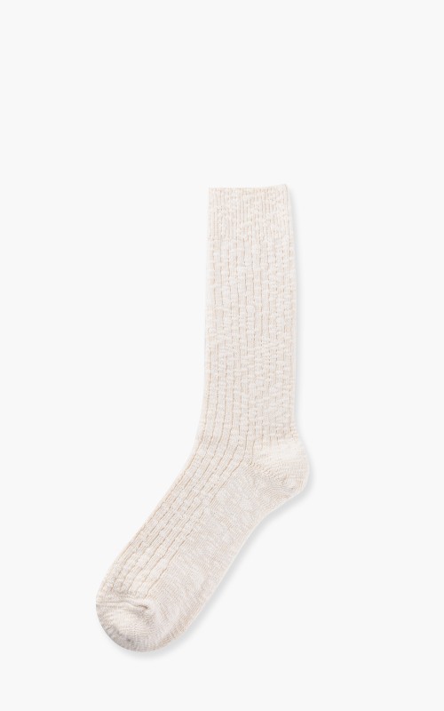 Anonymous Ism Socks Lightweight Slub Crew Ivory