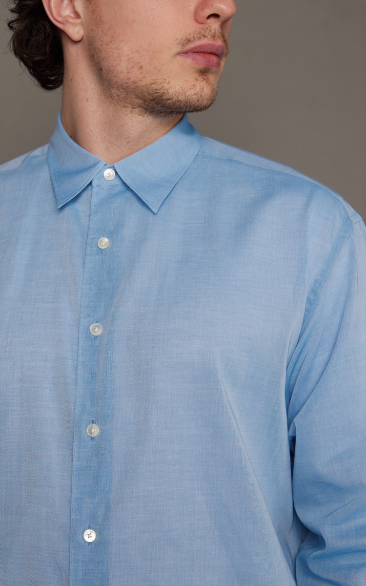 トップス AURALEE HARD TWIST FINX ORGANDY Hard Twist Finx Organdy Stripe Shirt — Light Beige Stripe