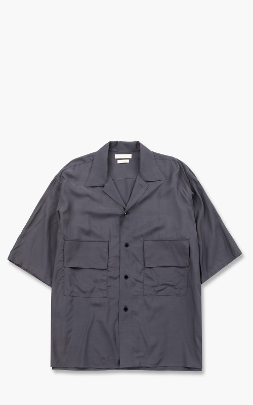 Yoke Oversized Half Sleeve Big Flap Shirt Fog Navy