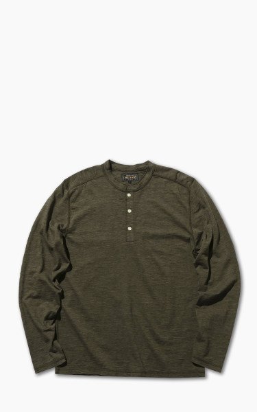 Beams Plus Henley Neck T-Shirt Olive