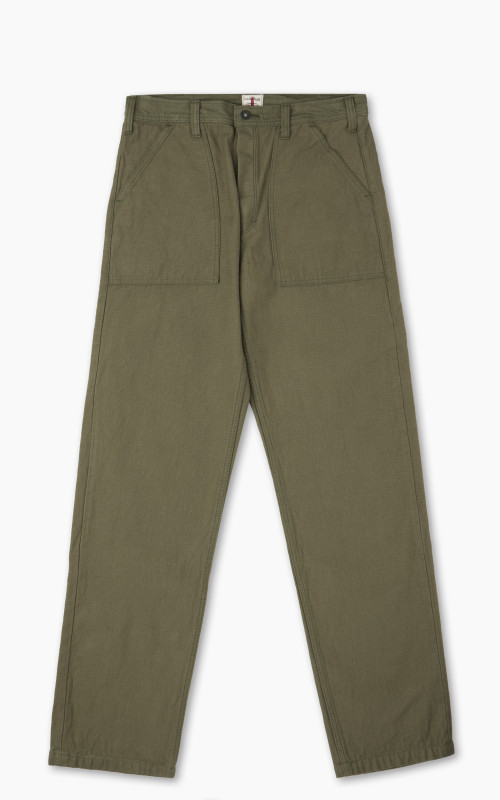 Samurai Jeans SJ52BP Baker Pants Heavy Back Satin Selvedge Olive 15oz