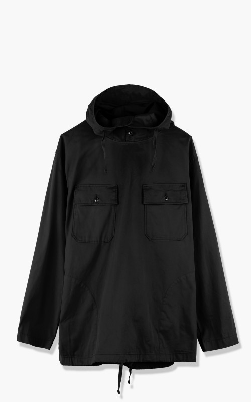 Cagoule Shirt Black Cotton Micro Sanded Twill