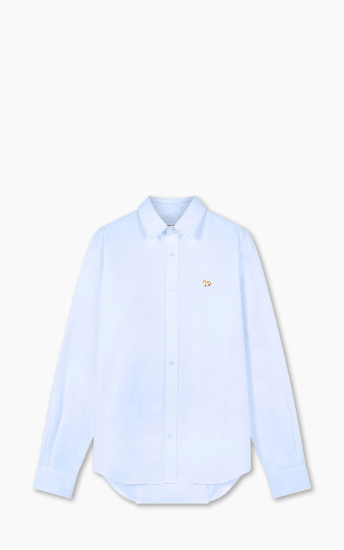 Maison Kitsuné Baby Fox Patch Classic Shirt Cotton Poplin Light Blue