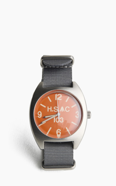 M.R.M.W. Royal Army H.S. W10 Air Force Watch Orange Dial Grey Nylon Strap