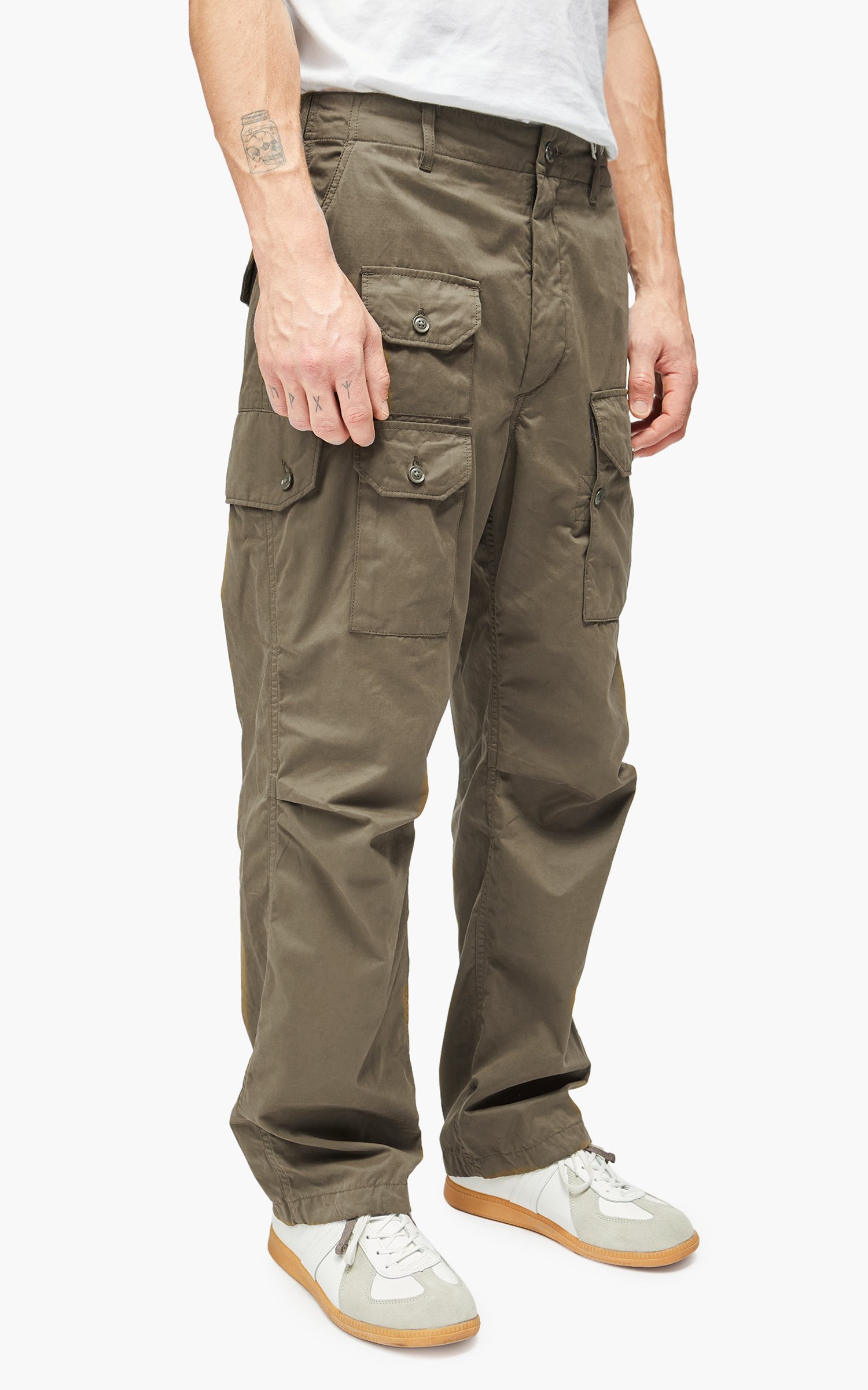 Engineered Garments Flight Pant PC Coated Cloth Olive | Cultizm
