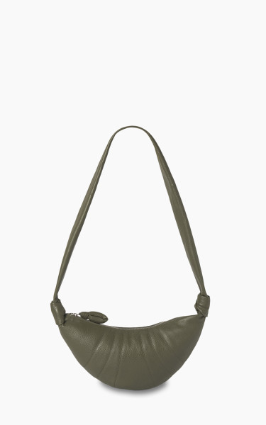 Lemaire Small Croissant Bag Grained Leather Dark Moss
