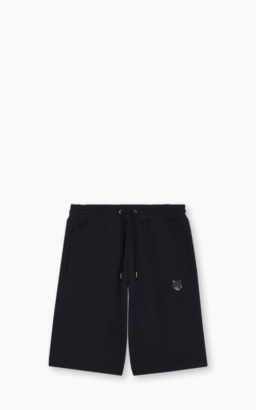 Maison Kitsuné Bold Fox Head Patch Oversize Jog Shorts Black