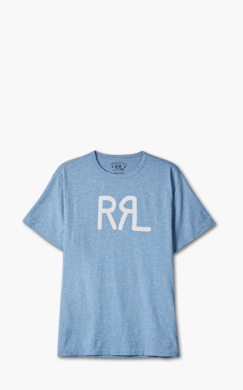 RRL Logo Tee Heather Blue