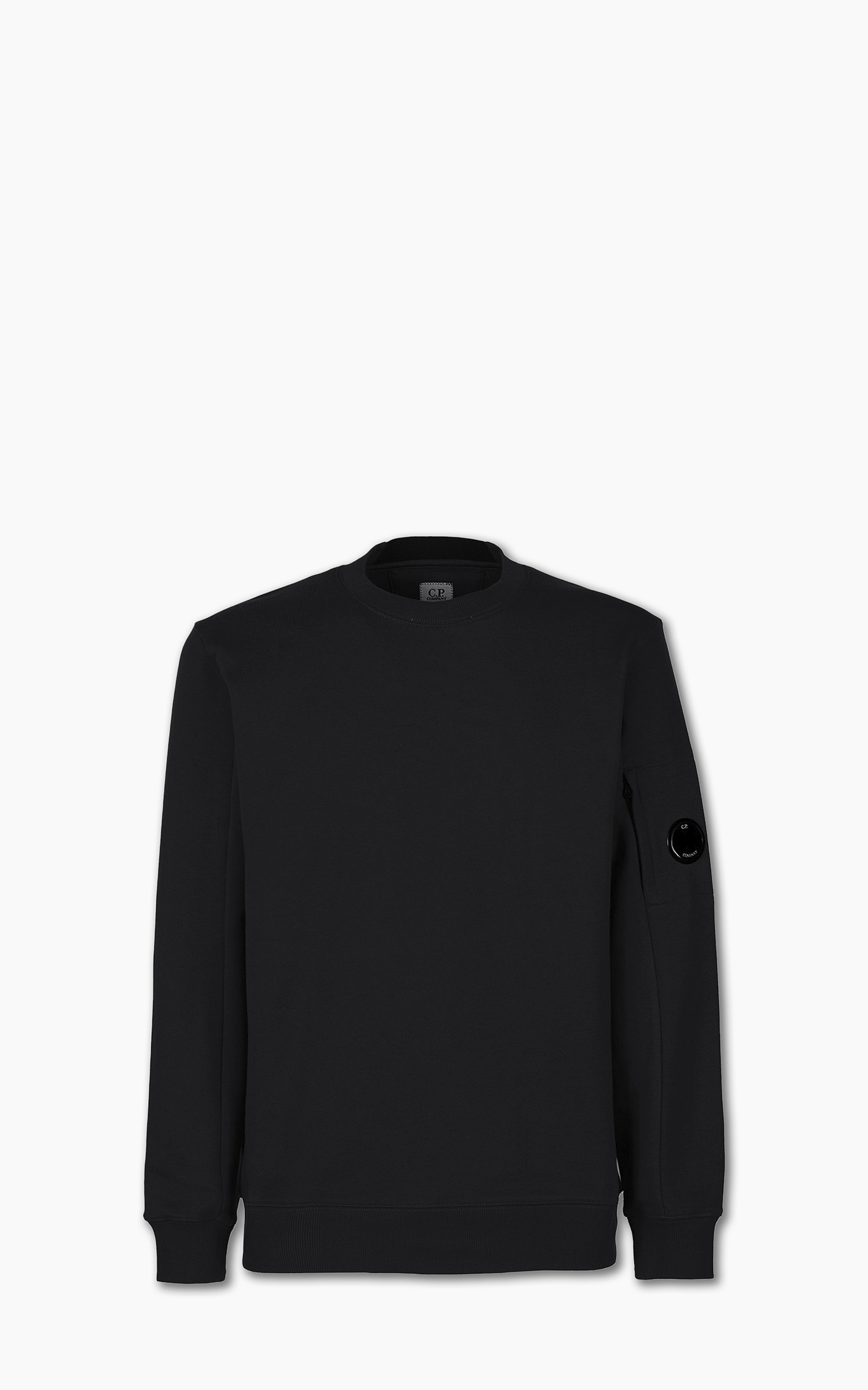 C.P. Company Diagonal Raised Fleece Sweatshirt Black | Cultizm