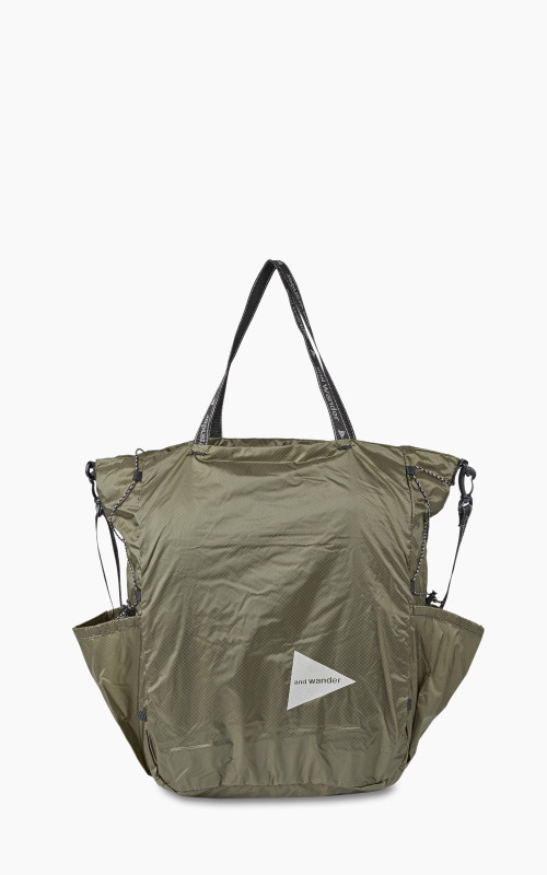 and wander Sil Tote Bag Khaki