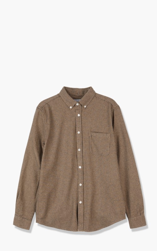 Portuguese Flannel Pied Poule Brown Shirt