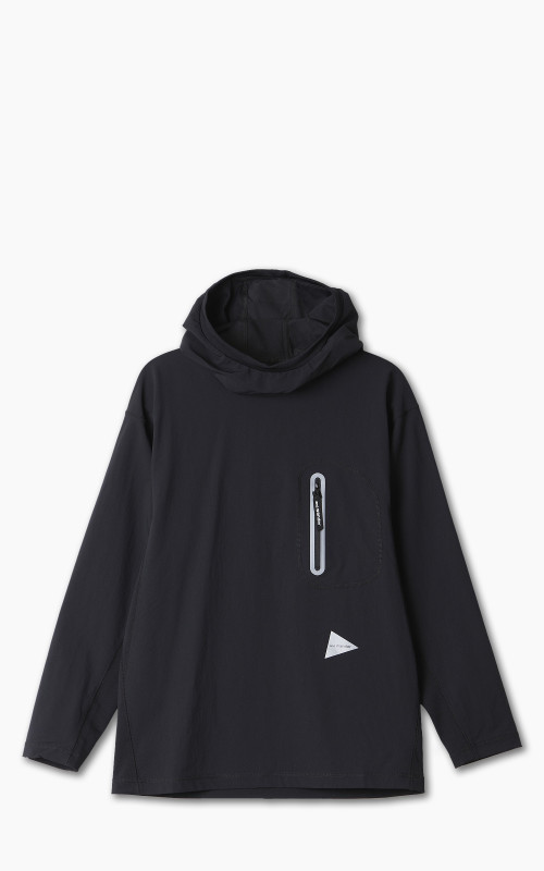 and wander Hybrid Warm Pocket Hoodie Black