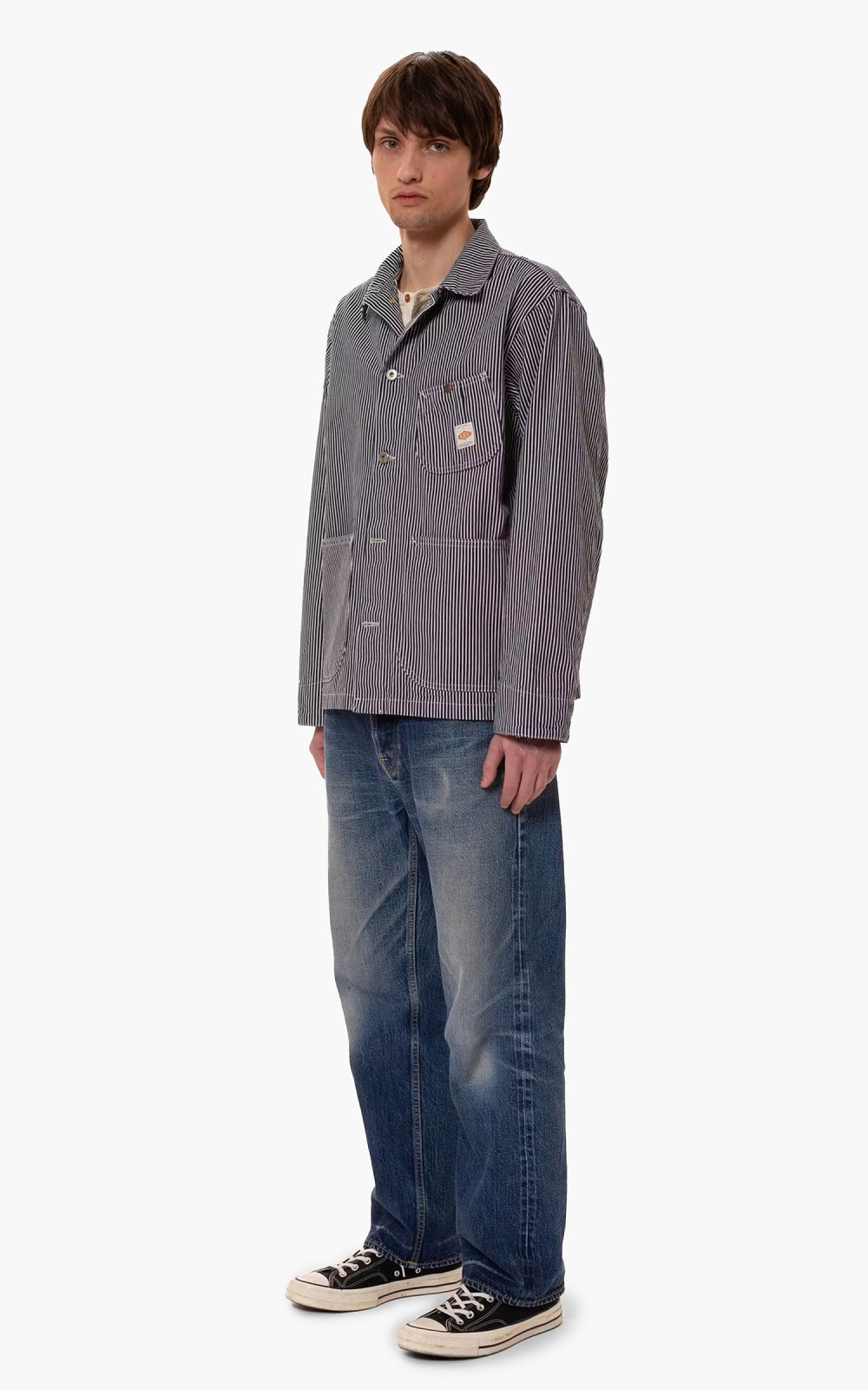 春夏新作モデル Nudie Cultizm | Blue/Offwhite Jacket Chore Hickory Howie Jeans ジャケット・アウター