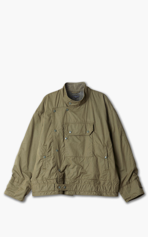 Engineered Garments Moto Jacket PC Coated Cloth Olive