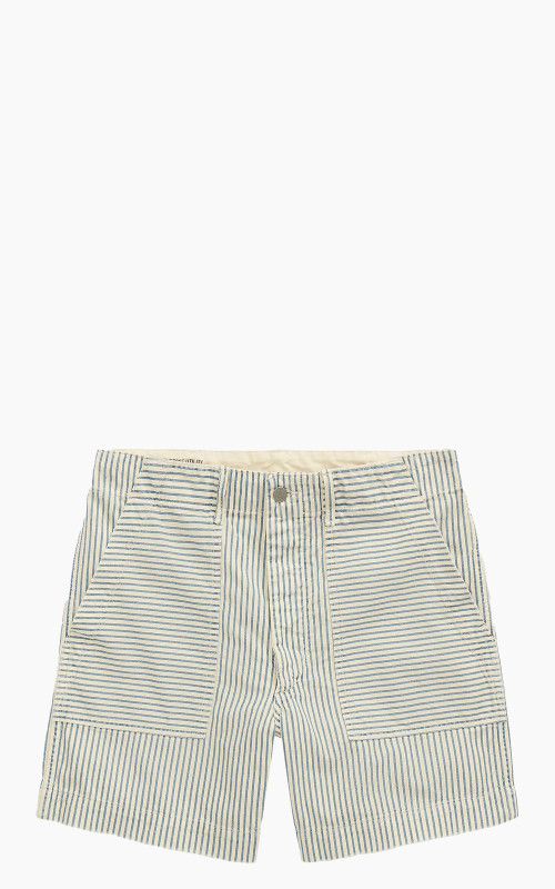 RRL Striped Cotton-Linen Field Short Indigo/Creme Stripe