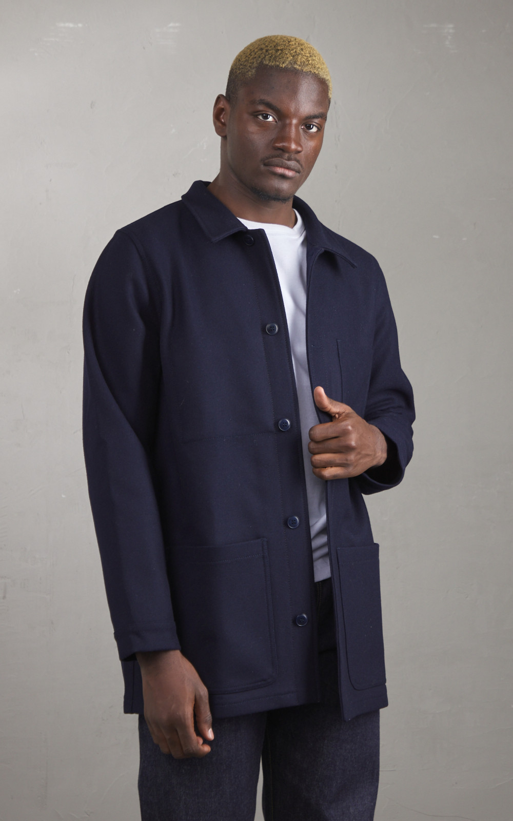 Washed jersey work jacket sale