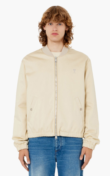 AMI Paris Zipped Bomber Jacket Vanilla