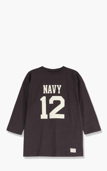 Warehouse &amp; Co. 4063 Three Quarter Football T-Shirt Navy 12 Black 4063-navy12-sumikuro