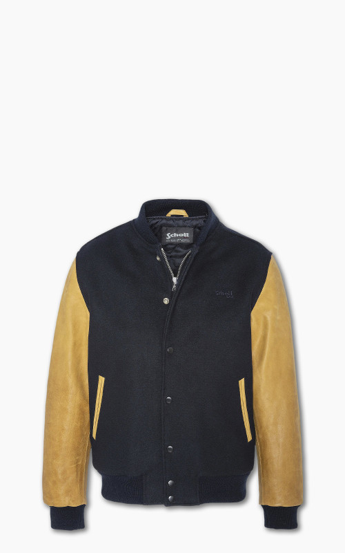 Schott NYC Varsity Jacket LCUSA Navy/Cognac