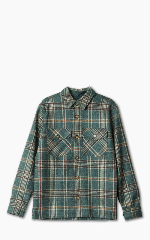 Portuguese Flannel Wool Mesc Overshirt Green