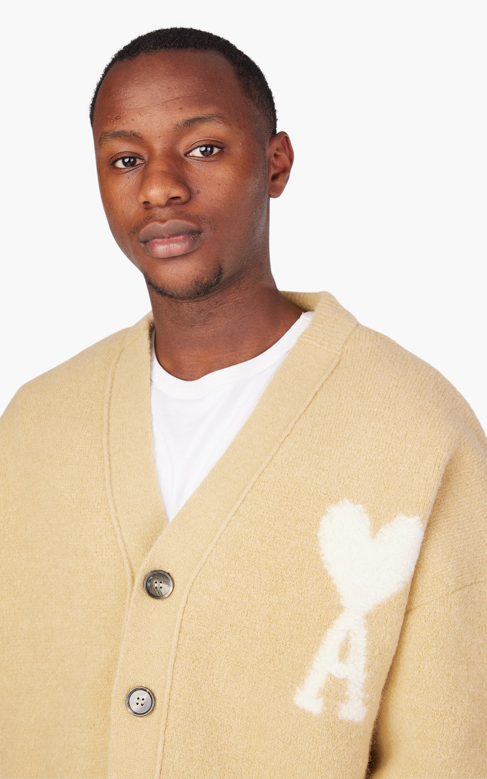 ★AMI PARIS★ Waffle Knit Cardigan Natural White UKC061KN000 아미 와플 니트 가디건 내츄럴 화이트 | AMI | KREAM