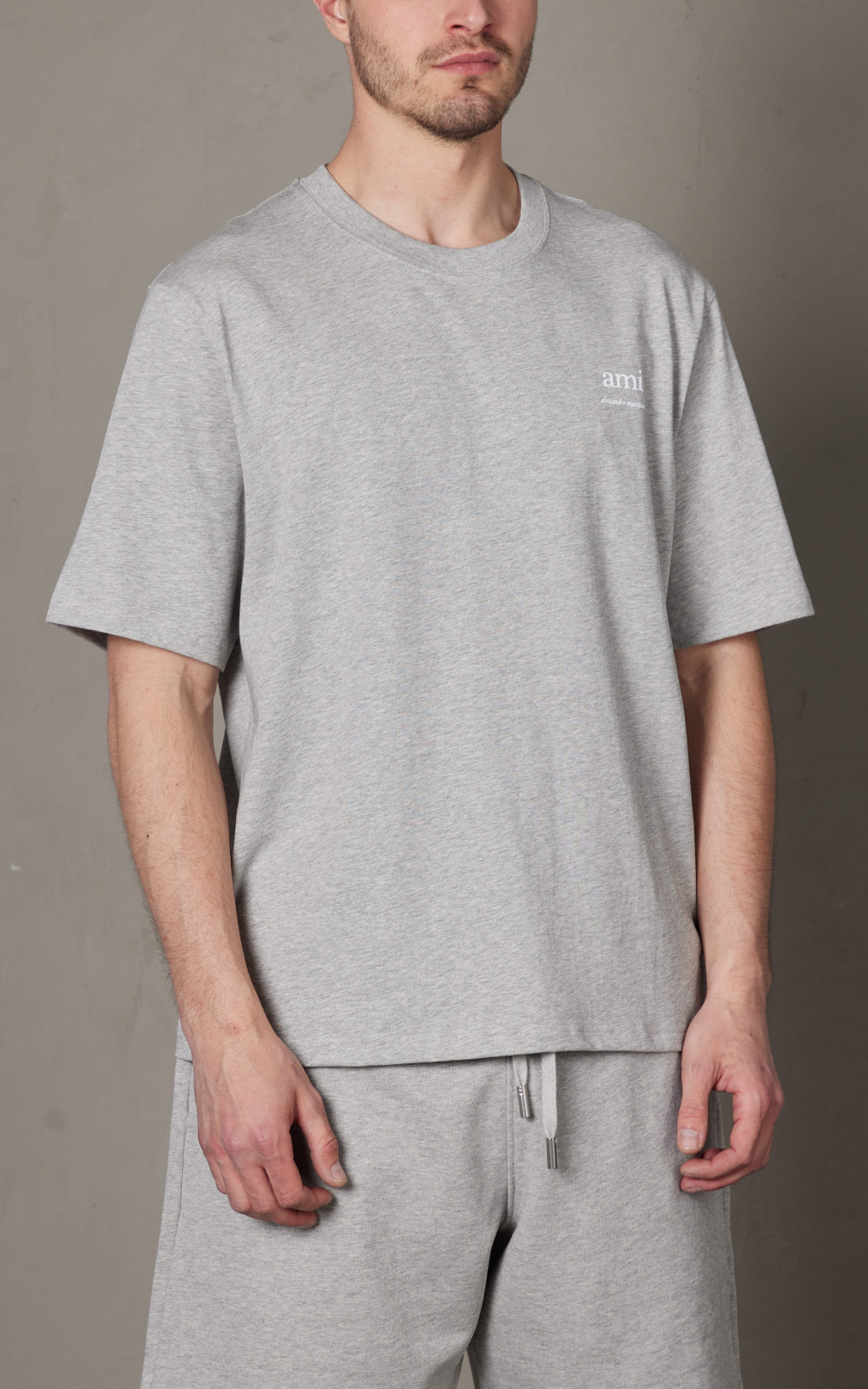 AMI Paris Ami Alexandre Mattiussi T-Shirt Heather Ash Grey