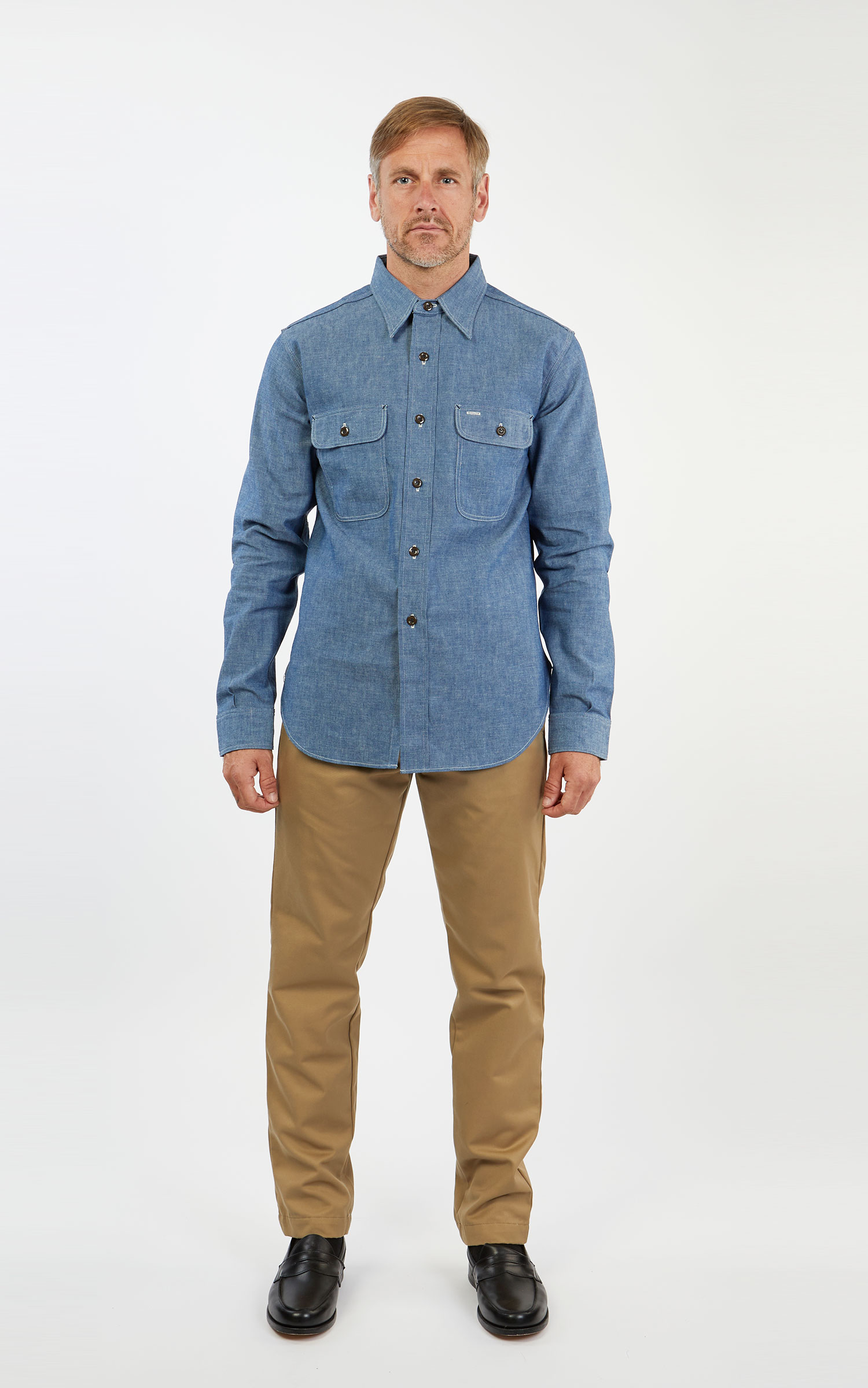 Warehouse & Co. 3036 Chambray Shirt Duck Digger W/ Elbow
