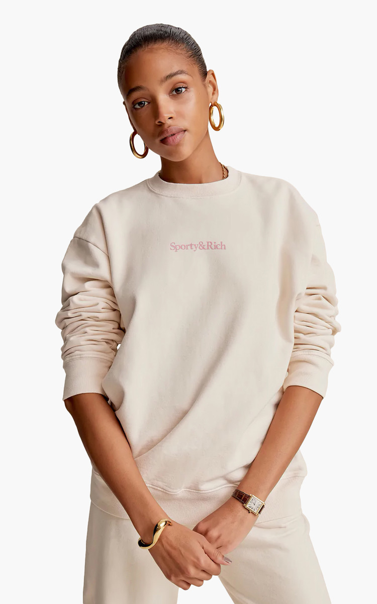 ★Sporty & Rich★ New Health Sweatshirt Cream Rose CR633CR C Sporty-Rich-CR633CR-New-Health