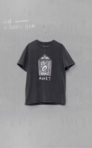 Nudie Jeans x Jeff Olsson Roy Oh No T-Shirt Faded Black