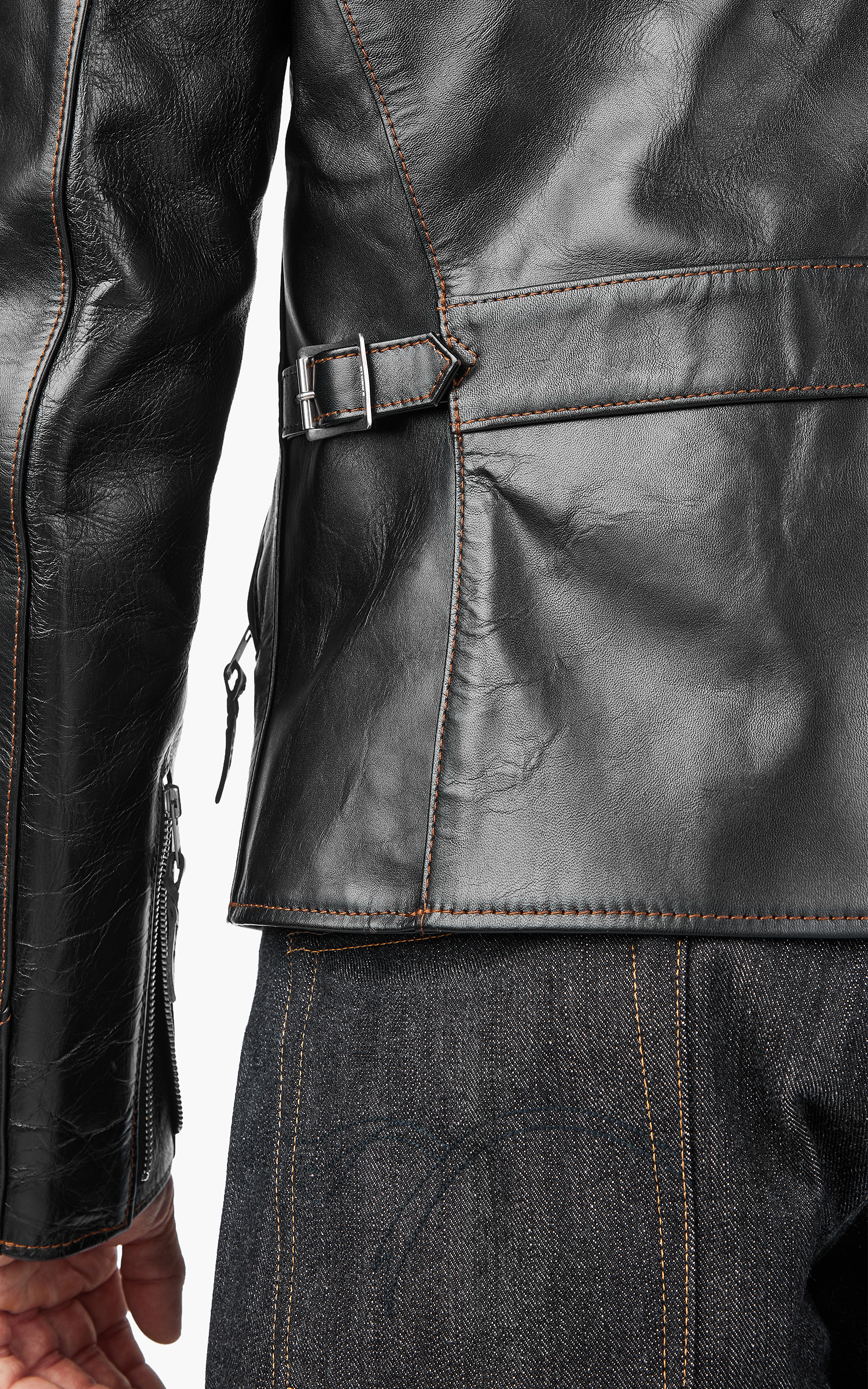 The Flat Head FN-LJ-HS005 Horsehide Single Rider Jacket Black