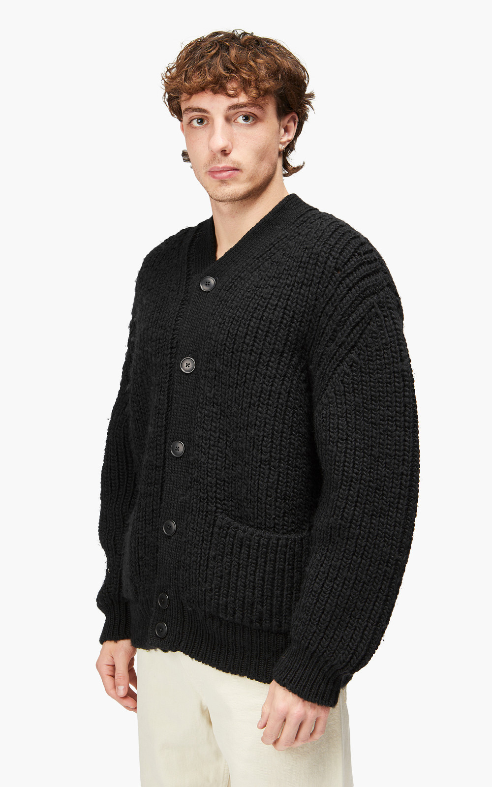Lemaire Chunky Cardigan Wool Black | Cultizm