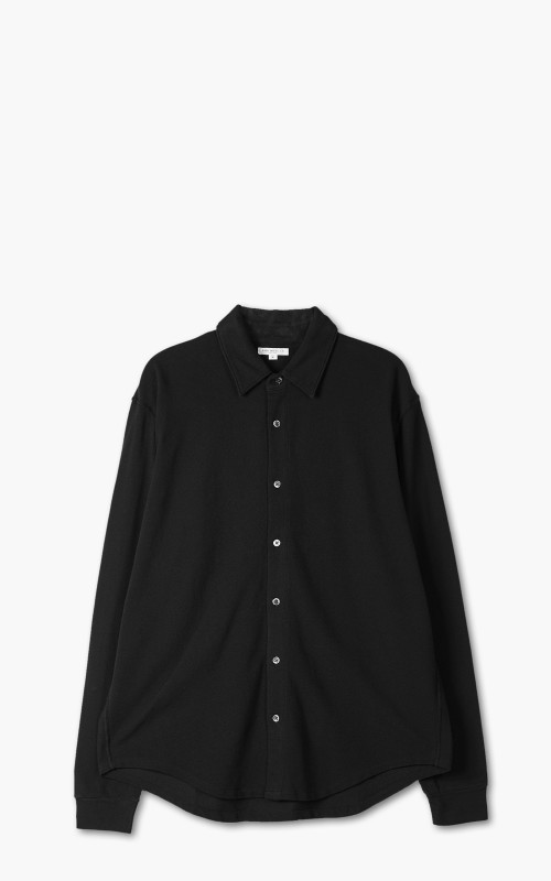 Lady White Co. Pique Button Down L/S Tee Black