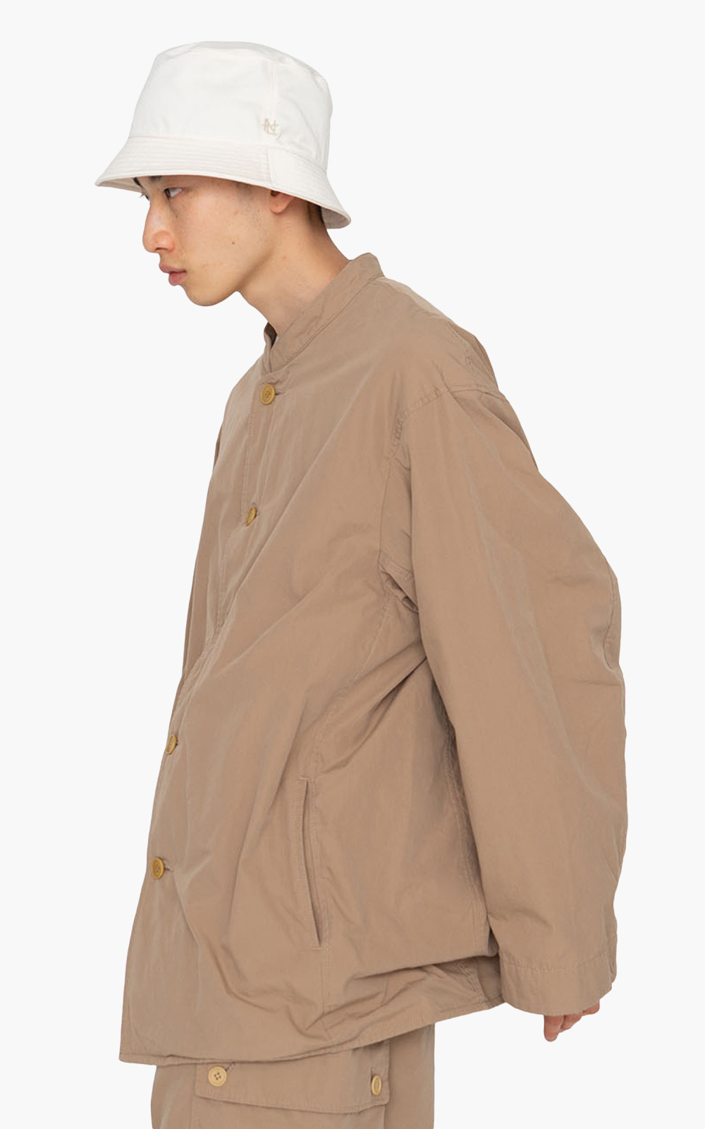 Nanamica Band Collar Jacket Camel | Cultizm Nanamica Band Collar Jacket Camel | Cultizm