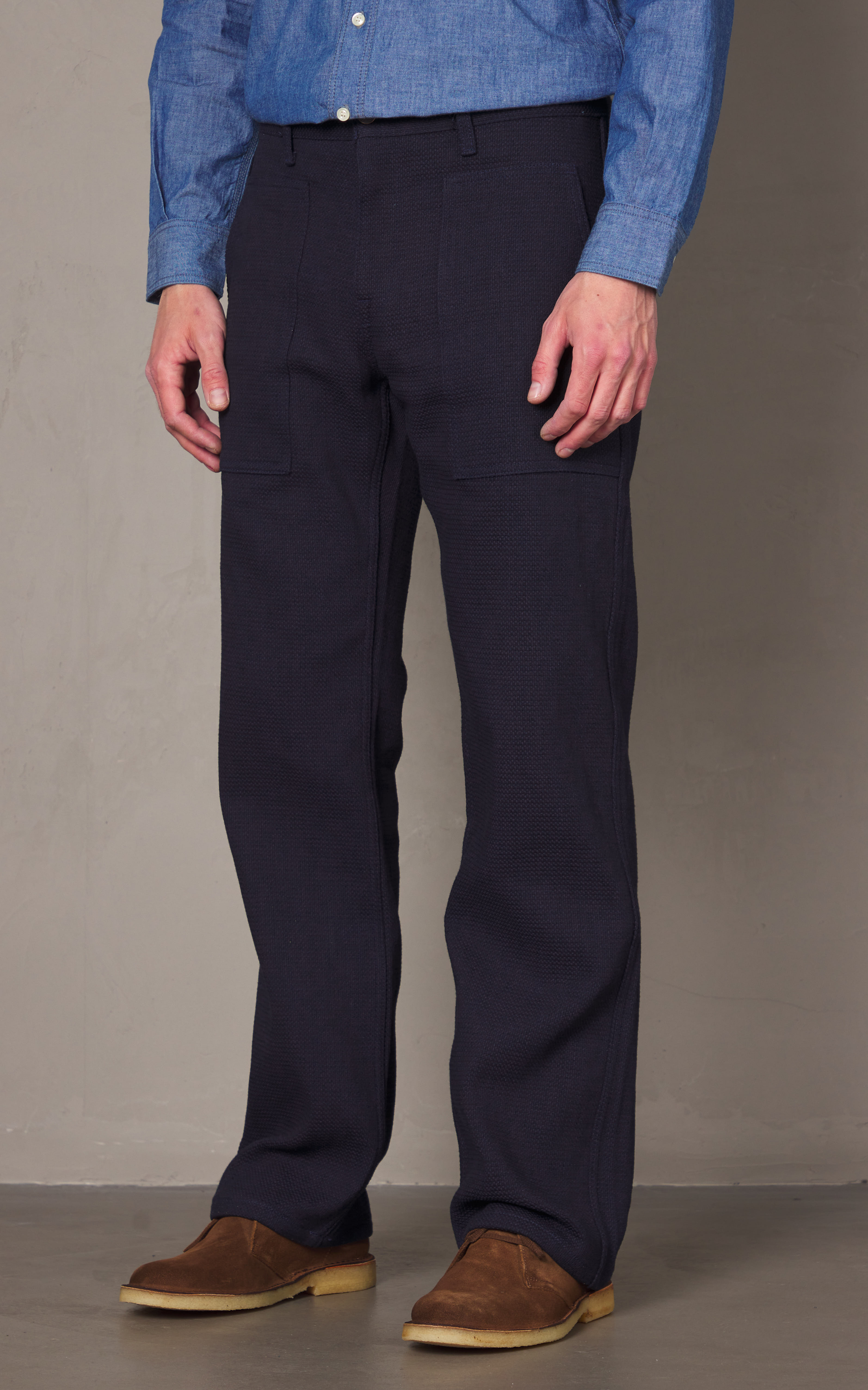 Momotaro Jeans MXPT1006 Dobby Wide Bakerpants Indigo | Cultizm
