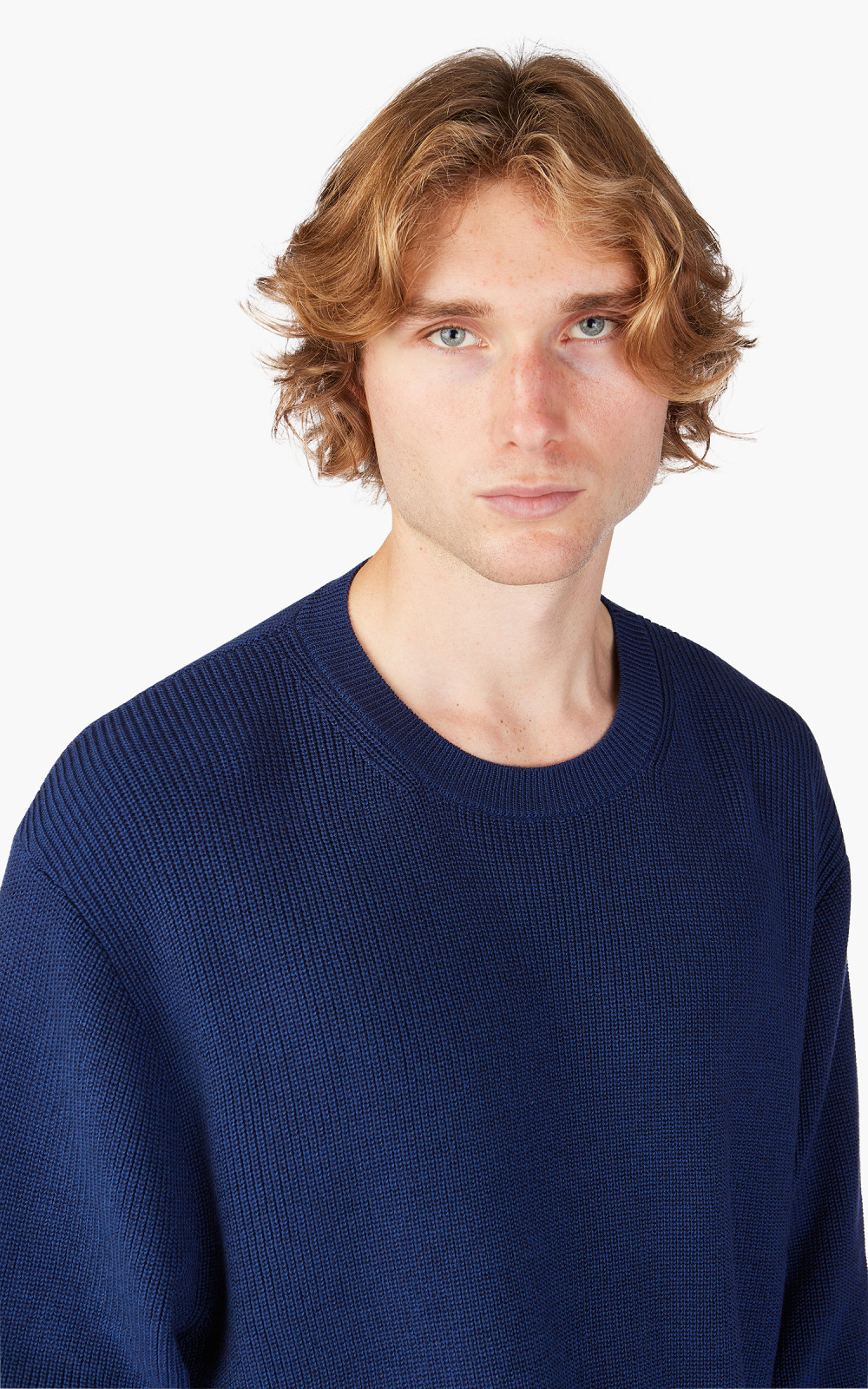 Still By Hand Yak Mix Cotton Sweater Blue | Cultizm