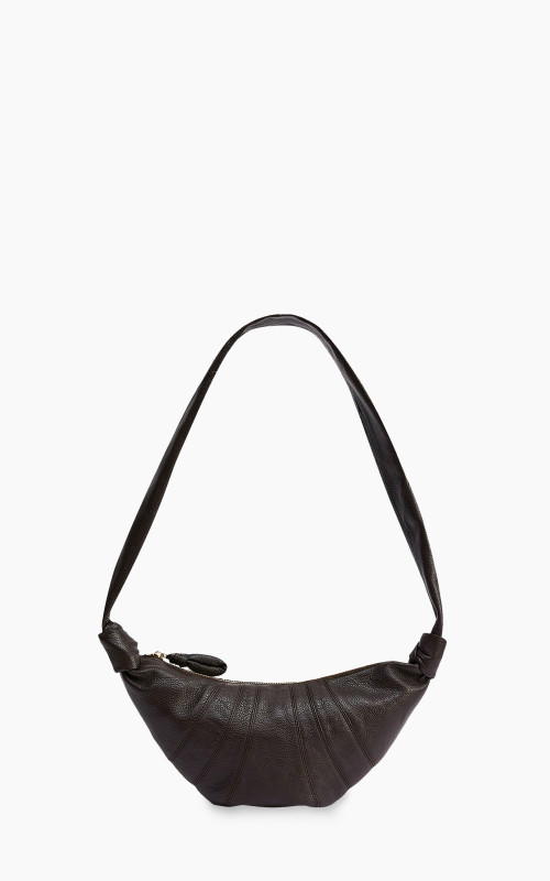 Lemaire Small Croissant Bag Soft Grained Leather Dark Chocolate