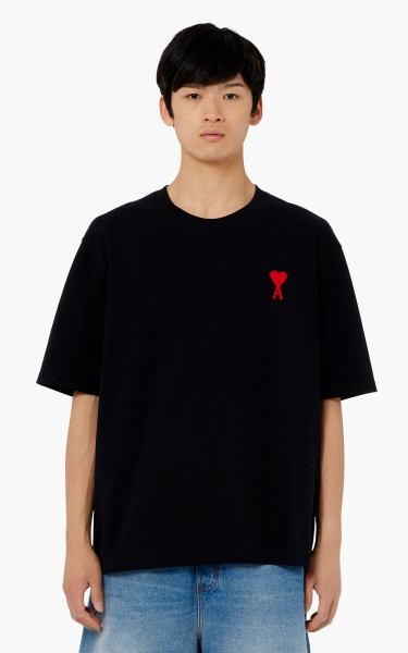 AMI Paris Tonal Ami De Coeur T-Shirt Black/Red