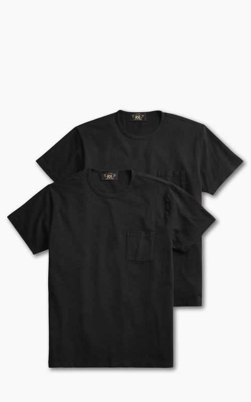 RRL 2-Pack Garment-Dyed Tees Black