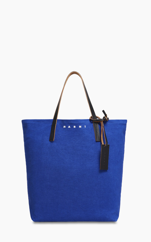 Marni Tote N/S Bag Flocked Denim Blue