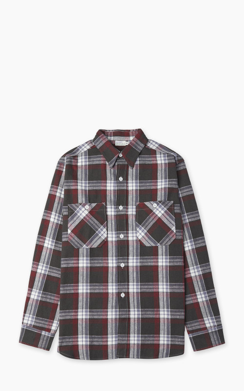 Warehouse & Co. Lot 3055 Long Sleeve Check Work Shirt Charcoal