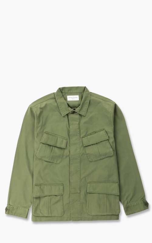 Officine Generale Jungle Jacket Japanese Slub Cotton Olive