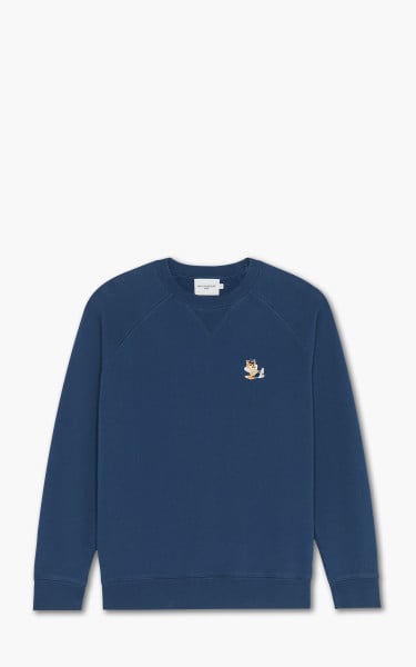 Maison Kitsuné Dressed Fox Patch Classic Sweatshirt Blue Denim