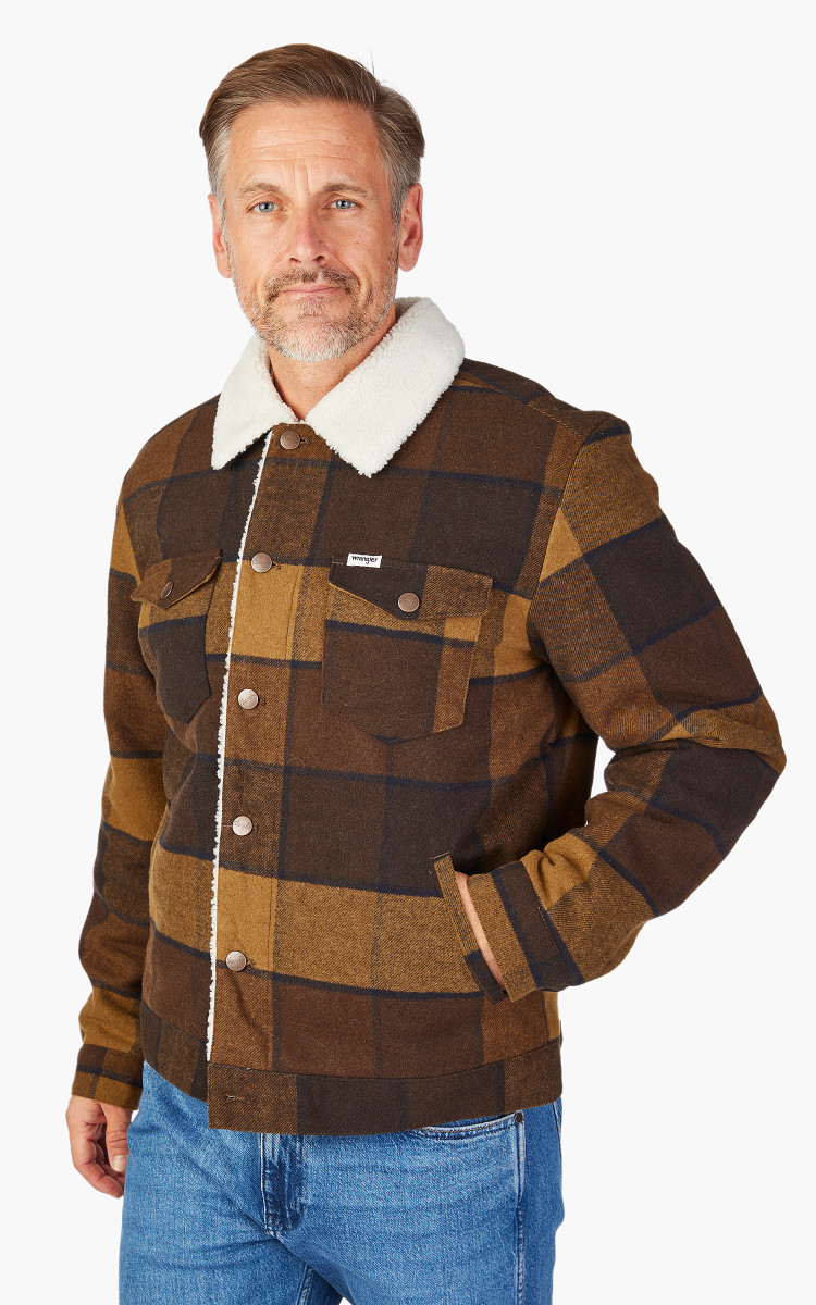 Wrangler Wool Trucker Jacket Yellow Check Cultizm