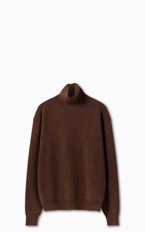 Lemaire Turtleneck Jumper Lambswool Blend Golden Brown