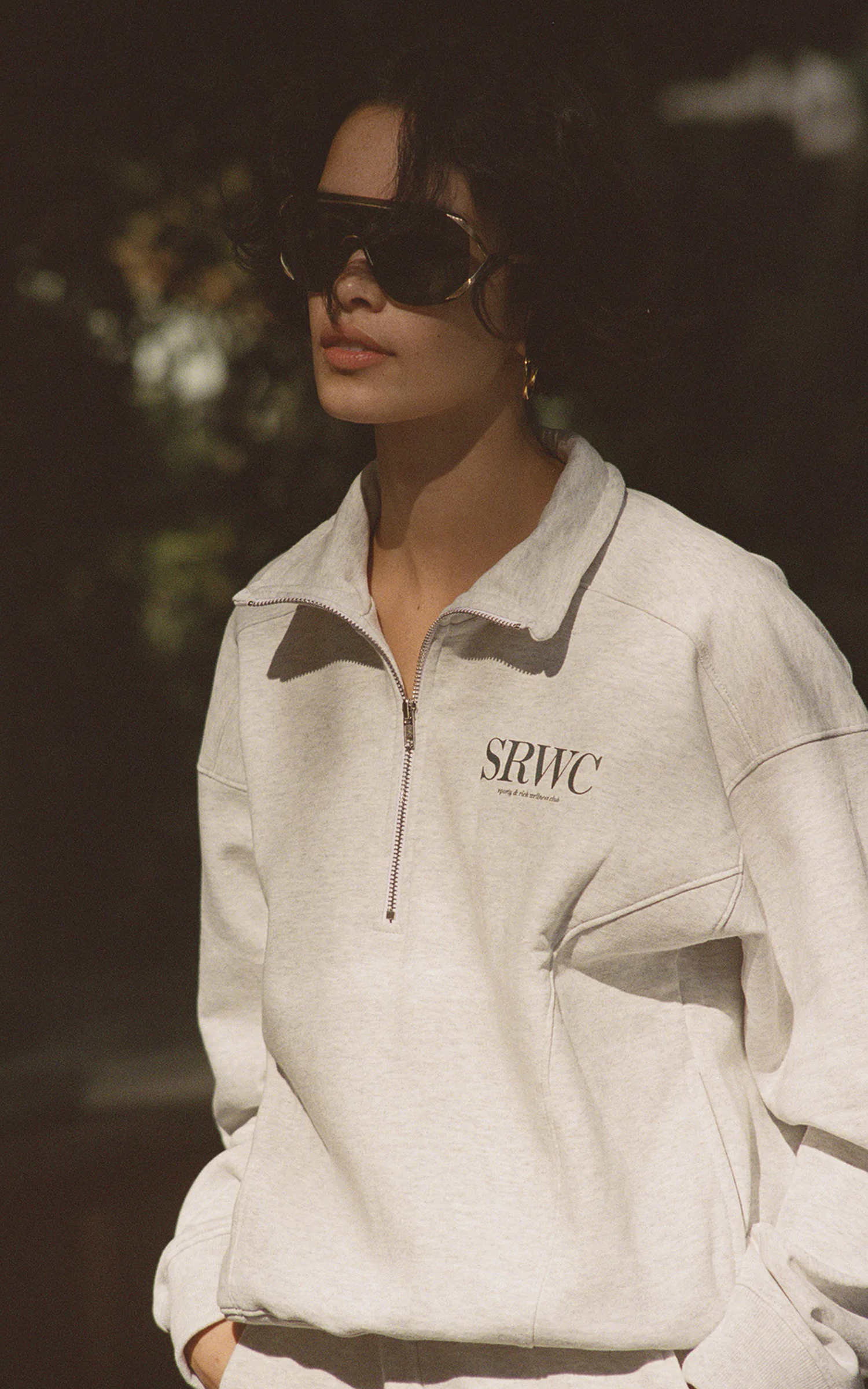Sporty & Rich Upper East Side Quarter Zip Heather Gray | Cultizm