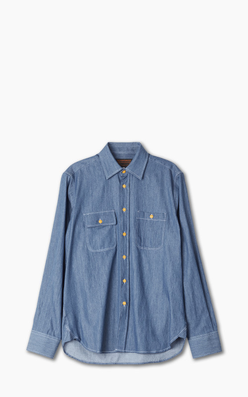 The Quartermaster Work Shirt Denim Wash Light Blue